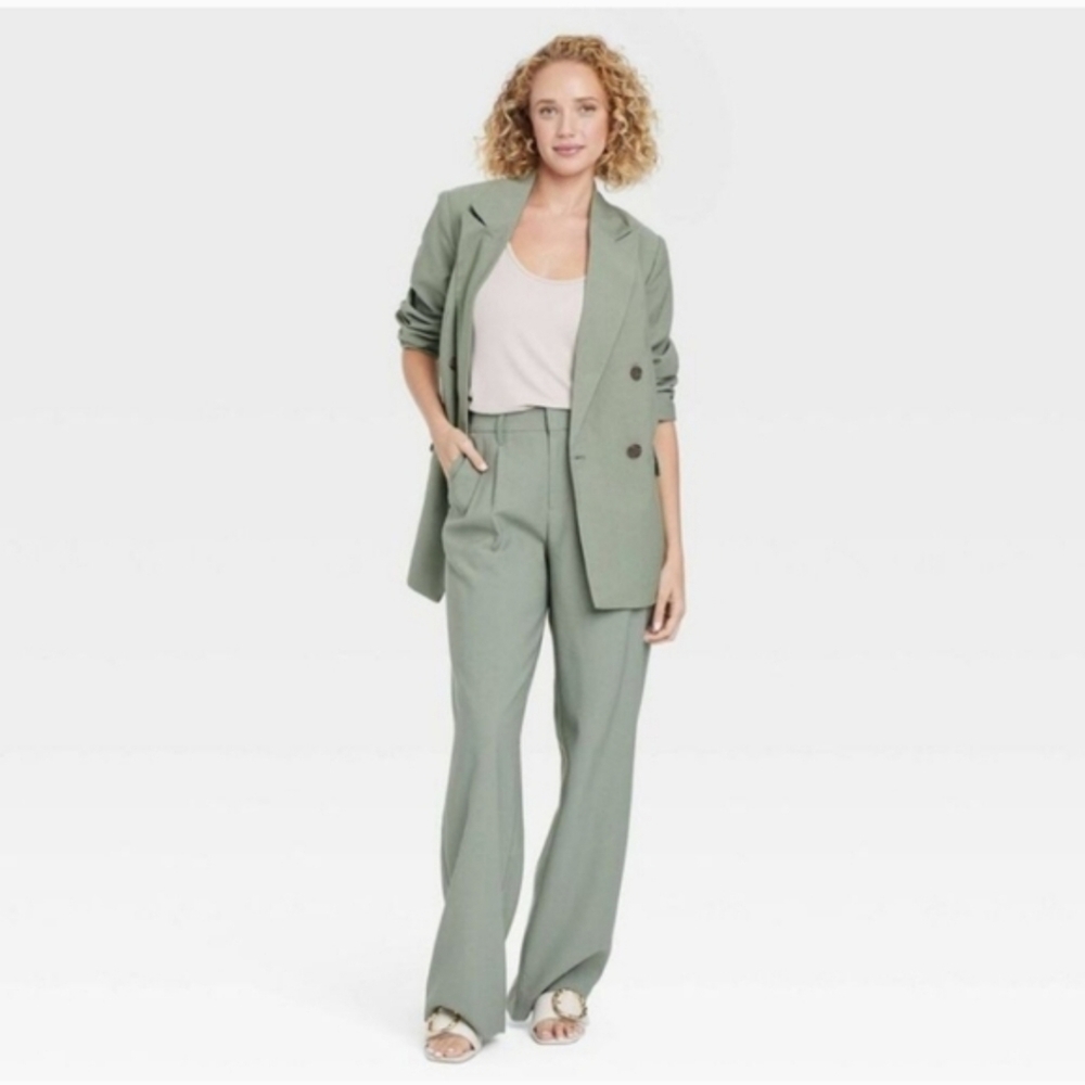 Green Double Breasted Suit